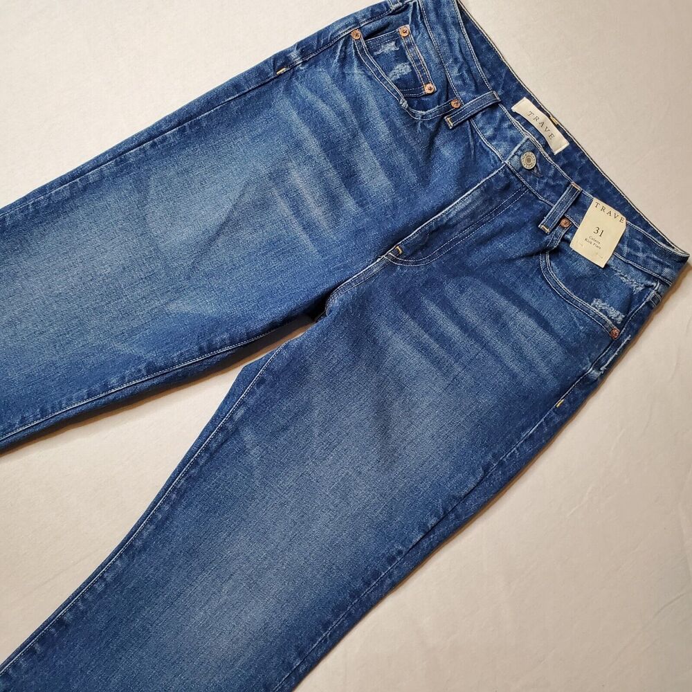 Trave Women's Size 31 NWT Collette Kick Flare Jeans Mid Rise Denim Blue